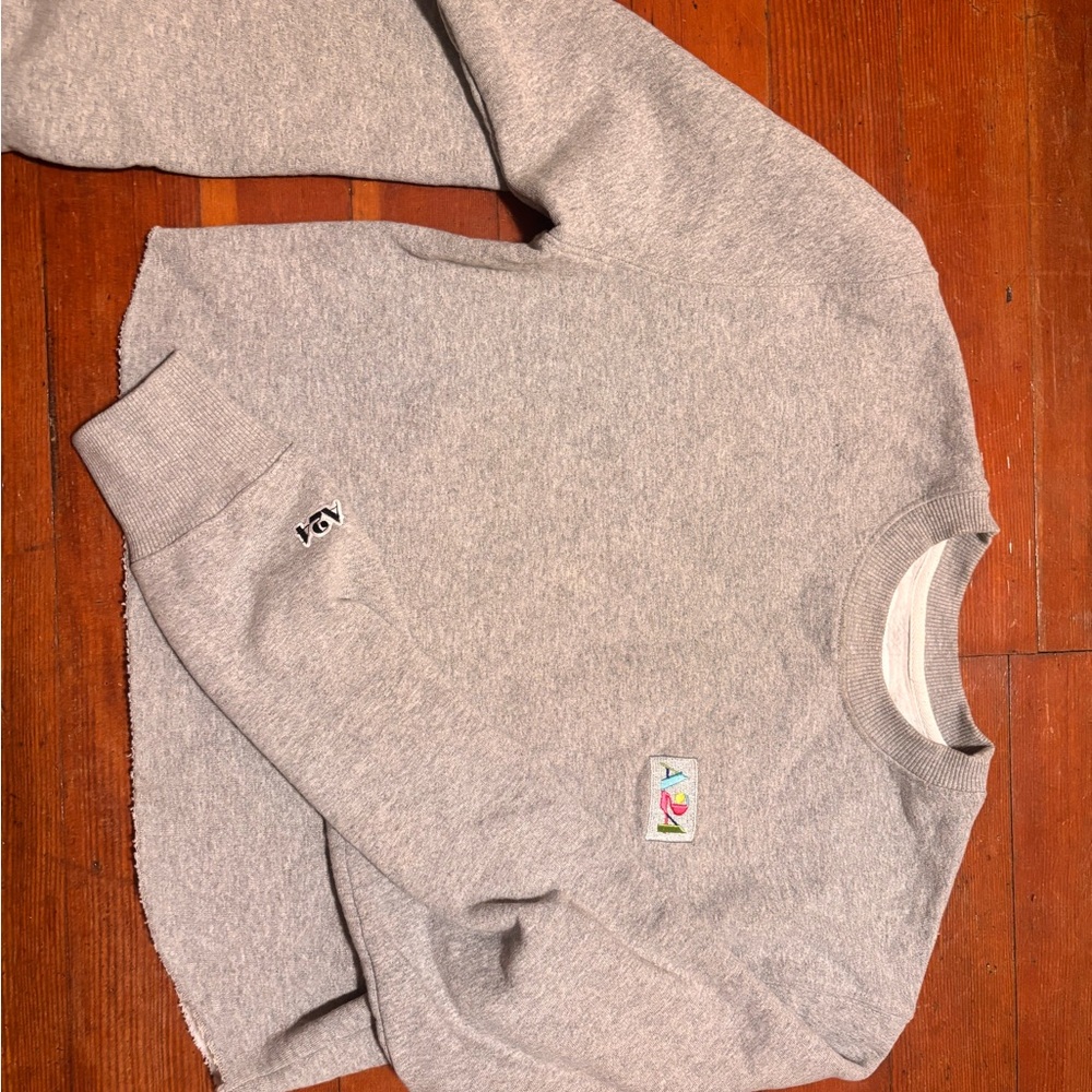 A24 Gray crewneck Sweater with Embroidered Patch